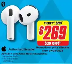 The Good Guys AirPods 4 with Active Noise Cancellation offer
