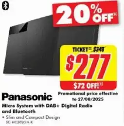 The Good Guys Panasonic micro system with dab + digital radio and bluetooth offer