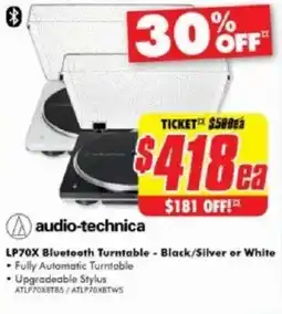 The Good Guys Lp70x bluetooth turntable - black/silver or white offer