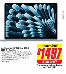 The Good Guys MacBook Air 13" M4 Chip 16GB 256GB - Sky Blue offer