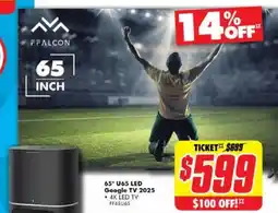The Good Guys 65" U65 LED Google TV 2025 offer
