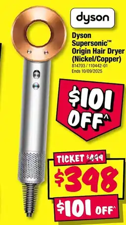 JB Hi-Fi Dyson Supersonic Origin Hair Dryer Nickel/Copper offer