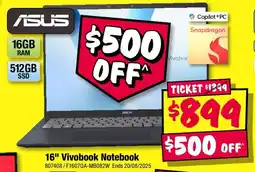 JB Hi-Fi 16" Vivobook Notebook offer