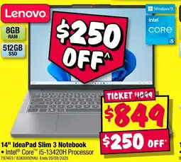 JB Hi-Fi 14" IdeaPad Slim 3 Notebook offer