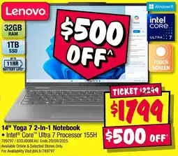 JB Hi-Fi 14" Yoga 7 2-In-1 Notebook offer