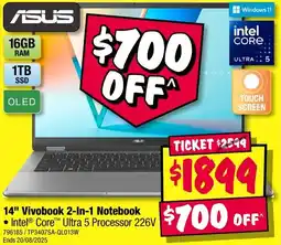 JB Hi-Fi 14" Vivobook 2-In-1 Notebook offer