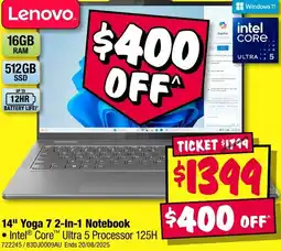 JB Hi-Fi 14" Yoga 7 2-In-1 Notebook offer