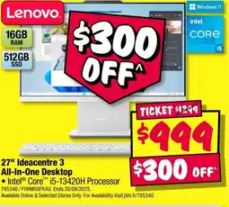 JB Hi-Fi 27" Ideacentre 3 All-In-One Desktop offer