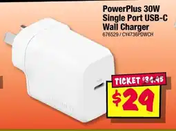 JB Hi-Fi PowerPlus 30W Single Port USB-C Wall Charger offer