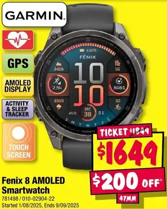 JB Hi-Fi Fenix 8 AMOLED Smartwatch offer