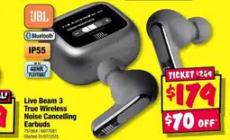 JB Hi-Fi Live Beam 3 True Wireless Noise Cancelling Earbuds offer