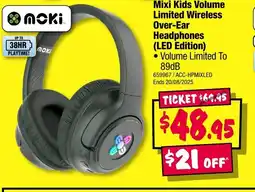 JB Hi-Fi Mixi Kids Volume Limited Wireless Over-Ear Headphones offer