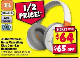 JB Hi-Fi JR460 Wireless Noise Cancelling Kids Over-Ear Headphones offer