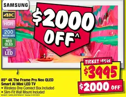 JB Hi-Fi 85" 4K The Frame Pro Neo QLED Smart Al Mini LED TV offer