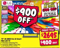 JB Hi-Fi 75" 4K QNED Evo Al Smart Mini LED TV offer