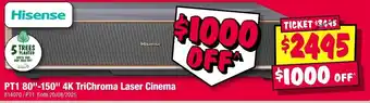 JB Hi-Fi PT1 80"-150" 4K TriChroma Laser Cinema offer