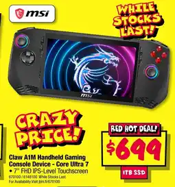 JB Hi-Fi Claw A1M Handheld Gaming Console Device - Core Ultra 7 offer