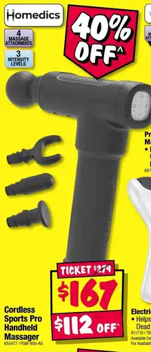 JB Hi-Fi Cordless Sports Pro Handheld Massager offer
