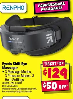 JB Hi-Fi Eyeris Shift Eye Massager offer