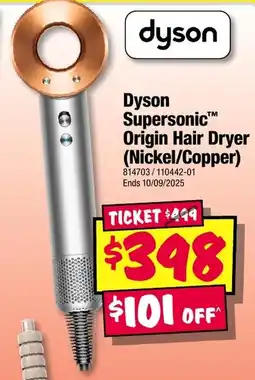 JB Hi-Fi Dyson Supersonic Origin Hair Dryer Nickel/Copper offer