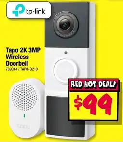 JB Hi-Fi Tapo 2K 3MP Wireless Doorbell offer
