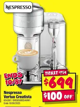 JB Hi-Fi Nespresso vertuo creatista offer