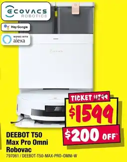 JB Hi-Fi DEEBOT T50 Max Pro Omni Robovac offer