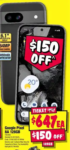 JB Hi-Fi Google Pixel 8A 128GB offer