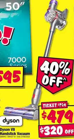 JB Hi-Fi Dyson V8 Handstick Vacuum offer