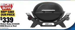 Mitre 10 Weber Baby Q1000N BBQ Black or Red offer