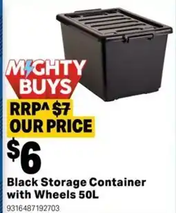 Mitre 10 Black Storage Container with Wheels offer