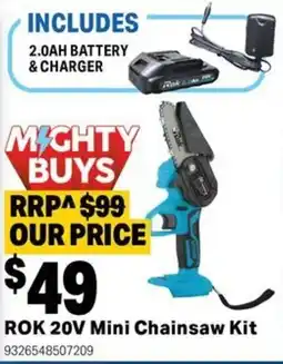 Mitre 10 ROK 20V Mini Chainsaw Kit offer