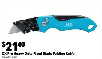 Mitre 10 OX Pro Heavy Duty Fixed Blade Folding Knife offer