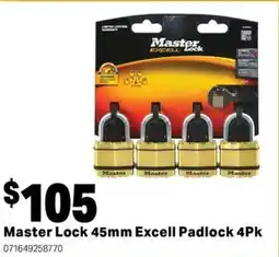 Mitre 10 Master Lock 45mm Excell Padlock 4Pk offer