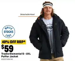 Mitre 10 Tradie Elemental S-3XL Puffer Jacket offer