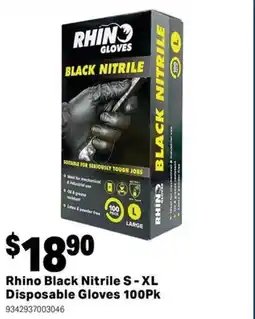 Mitre 10 Rhino Black Nitrile S-XL Disposable Gloves offer
