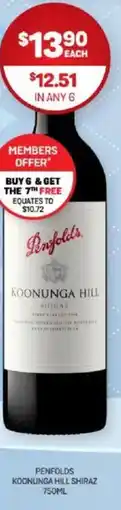Harry Brown Penfolds koonunga hill shiraz offer