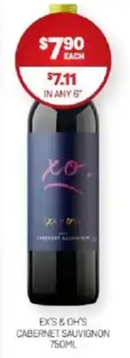 Harry Brown Ex's & oh's cabernet sauvignon offer