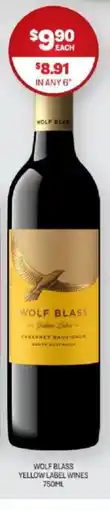 Harry Brown Wolf blass yellow label wines offer