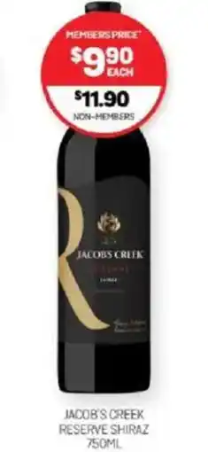 Harry Brown Jacob's creek reserve shiraz offer