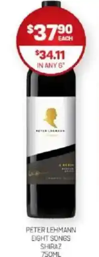 Harry Brown Peter lehmann eight songs shiraz offer