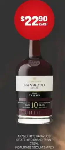 Harry Brown Mcwilliams hanwood estate 10yo grand tawny offer