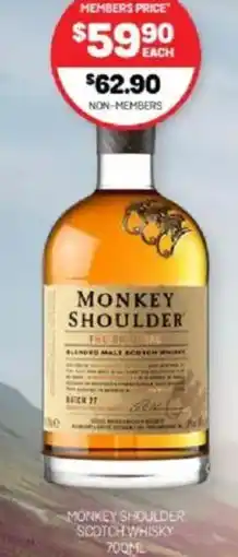 Harry Brown Monkey shoulder scotch whisky offer