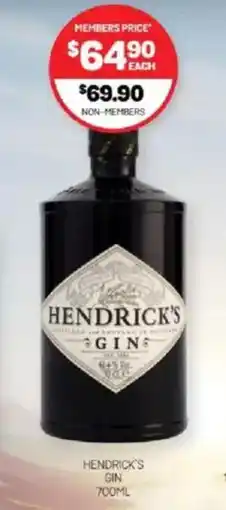 Harry Brown Hendrick's gin offer