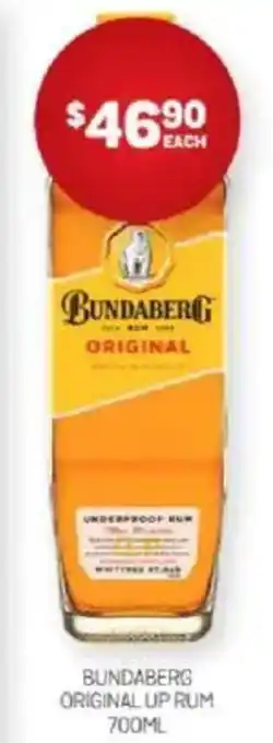 Harry Brown Bundaberg original up rum offer