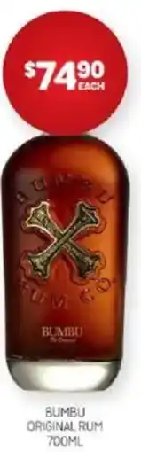 Harry Brown Bumbu original rum offer