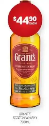 Harry Brown Grant's scotch whisky offer