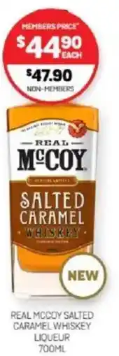 Harry Brown Real mccoy salted caramel whiskey liqueur offer