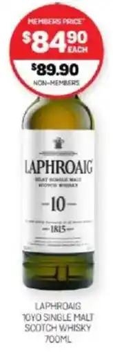 Harry Brown Laphroaig 10yo single malt scotch whisky offer