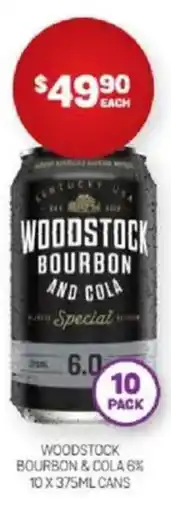 Harry Brown Woodstock bourbon & cola offer